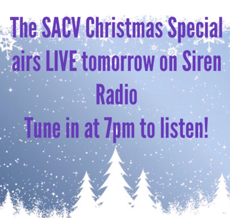 SoundandCountry's tweet photo. Join me and my co-hosts @EllesBailey @DawsonReigns and LeenieJayne plus guests and great music for a live #ChristmasSpecial of #SACV! A party not to be missed! 🎄⛄️🎅🏻🎶 @SirenFM
.
.
.
(Image not my own. All credit to the owner. Source: Google Images.) https://t.co/kviuoysiEk