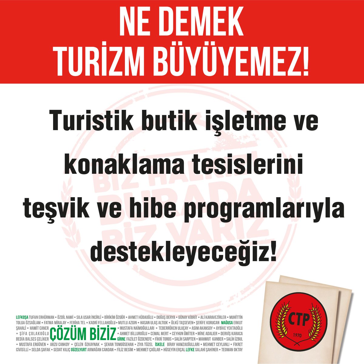 CTPKurumsal's tweet photo. Turistik butik işletme ve konaklama tesislerini teşvik ve hibe programlarıyla destekleyeceğiz!
(s.27)
#nedemekumutyok #çalışıryaparız #seçim2018 #kıbrıs #UmutCTP
#GelecekCTP #ÇözümCTP #CTP
https://t.co/vaw6LWWjoU https://t.co/I7KO24ZEnr