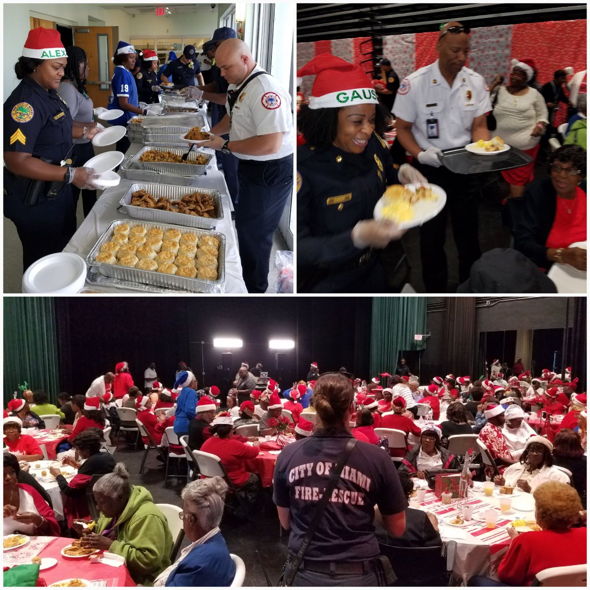 IgnatiusCarroll's tweet photo. @miamifire and @MPD participate in the Senior Holiday Brunch hosted by Miami Commissioner Keon Hardemon held at Hadley Park. https://t.co/nd9kgLIkwi
