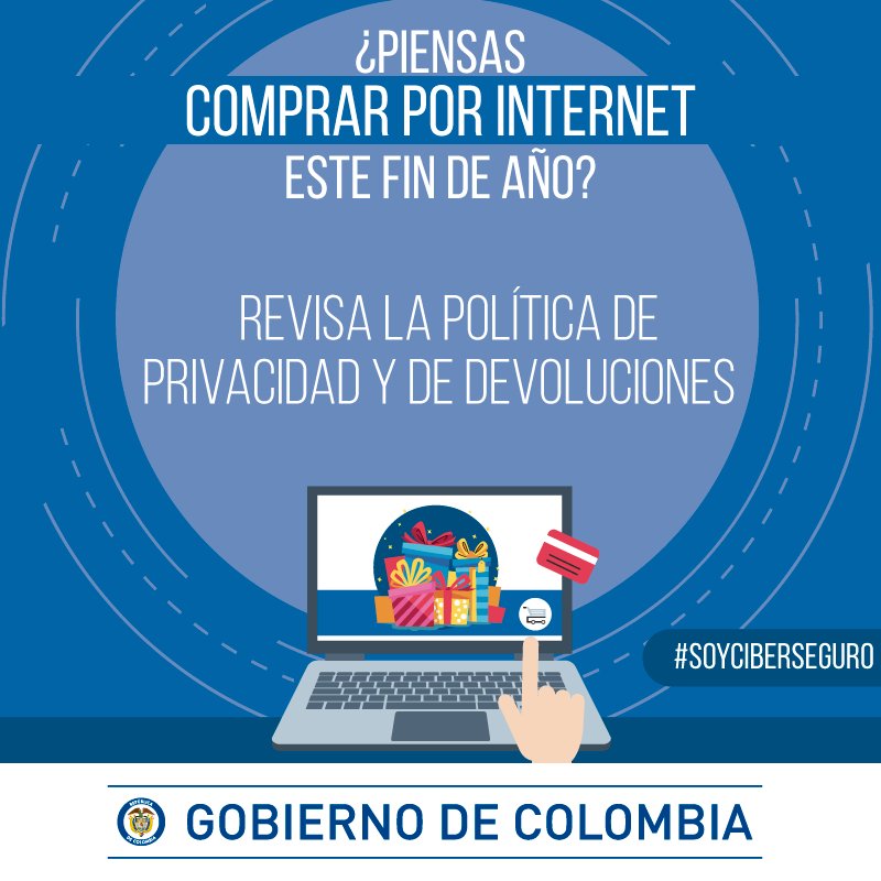 AppsCo's tweet photo. ¿Piensas comprar por internet este fin de año? Revisa siempre los términos y condiciones de tu compra #SoyCiberseguro https://t.co/K9i6xqMOxW