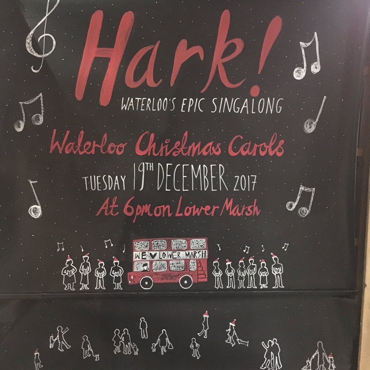 TransportChoir's tweet photo. HARK! Waterloo's epic singalong starts at 6pm on Lower Marsh! We'll be there! 🎶 🎄 https://t.co/LZHkv3z0yh