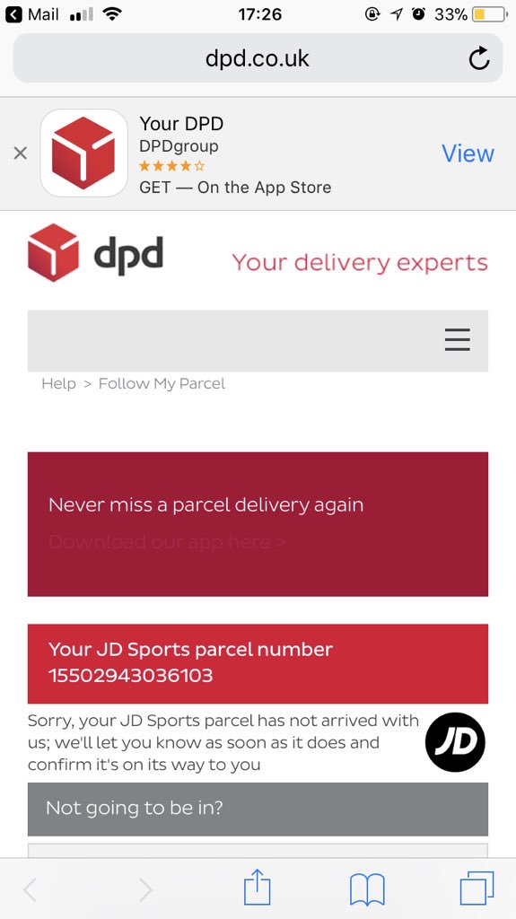 Rache_2011's tweet photo. @JDhelpteam @JDhelpteam This is all I’m getting when trying to track my order. https://t.co/BuwZG8l5x9
