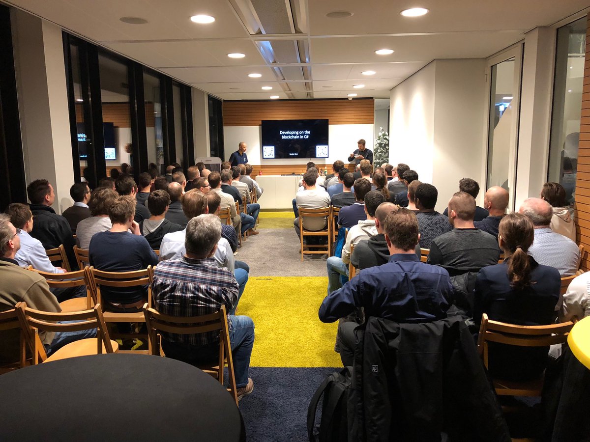 AzureBarry's tweet image. Full house for the #Blockchain session by Sander Gerz #dotnetzuid