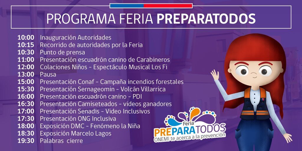 sernageomincl's tweet photo. A las 15.30 horas, la geóloga de @Sernageomin Gabriela Jara expondrá sobre el Volcán #Villarrica en la feria #PreparaTodos. ¡Ven al Parque Bustamante! https://t.co/99QNiooO5Y