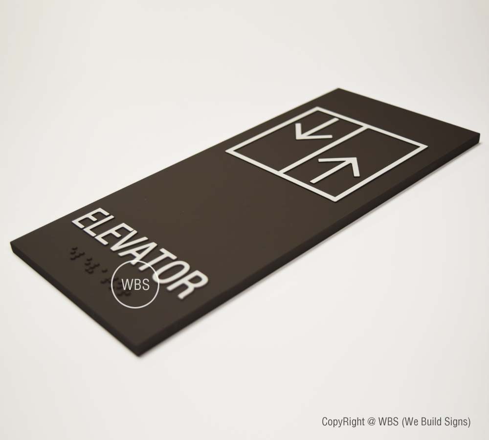 Mainstream family elevator sign - ADA compliant wall plaque for elevators. One of our most popular elevator signs, suitable for commercial or public buildings. webuildsigns.com/collections/el…