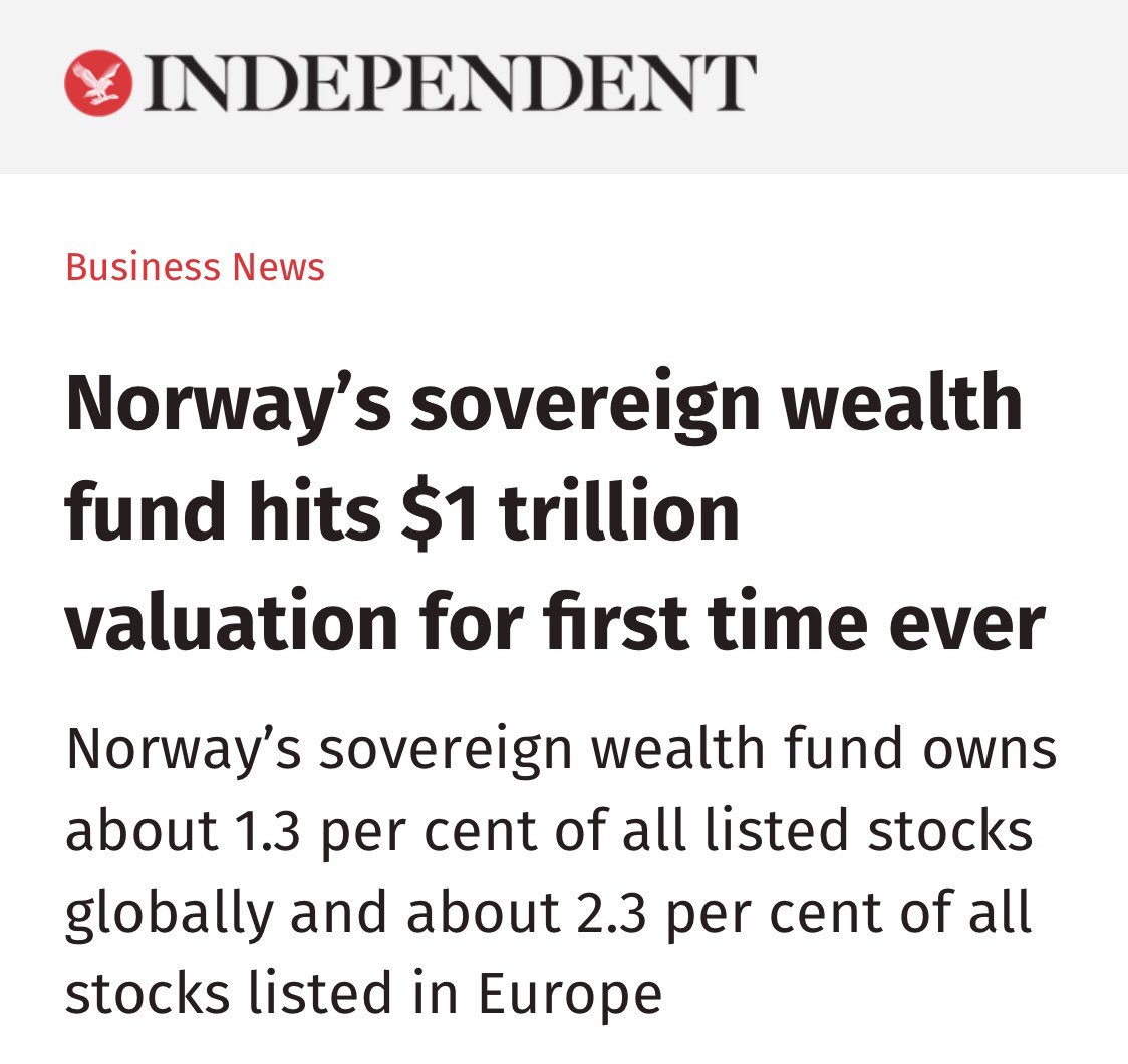 mattzarb's tweet photo. Margaret Thatcher used North Sea oil revenues to fund tax cuts for the rich, on the basis the wealth might “trickle down”. Meanwhile Norway invested oil and gas revenue for future generations........ https://t.co/TPODfCY3Si