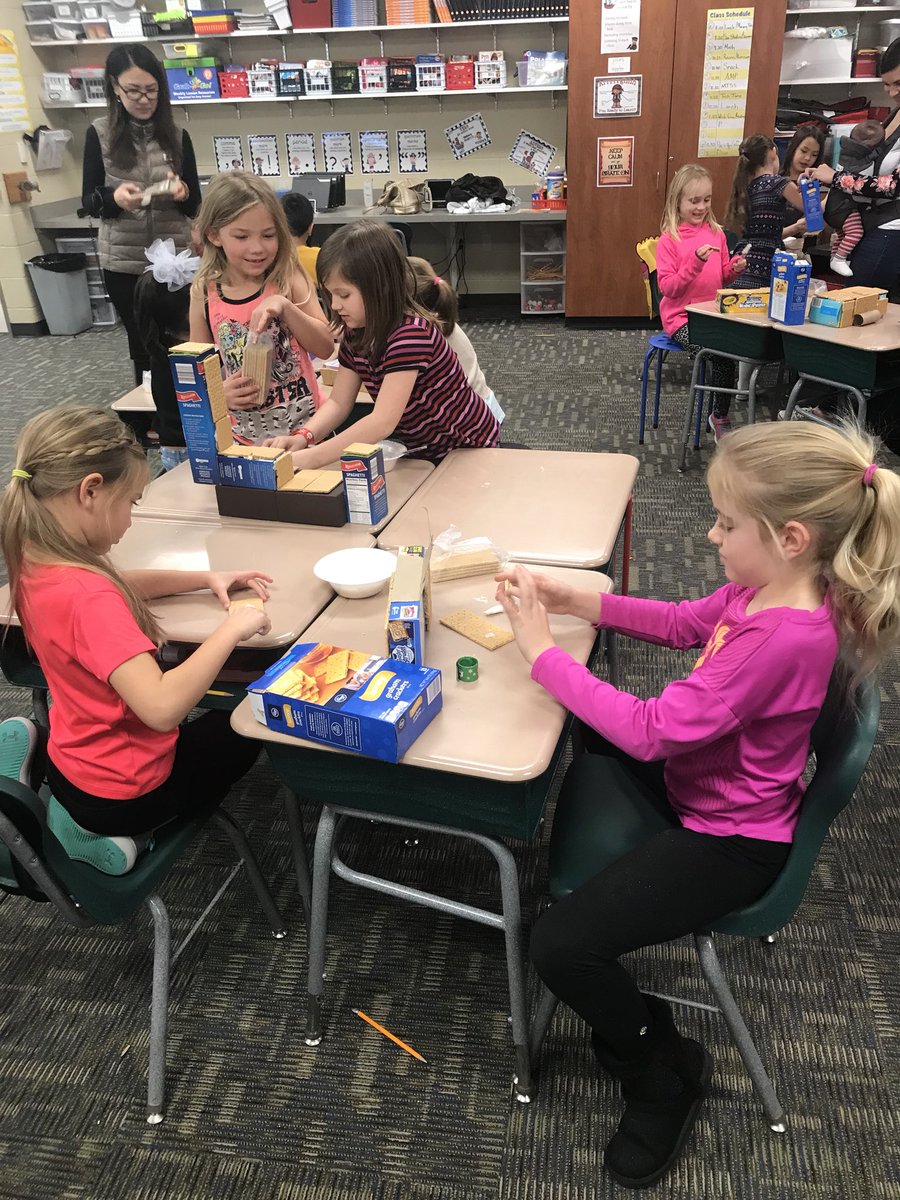PearsonsPride's tweet photo. Great time building our gingerbread community and Skyping to share it. #gingerbreadSTEM https://t.co/u4AlorWww7