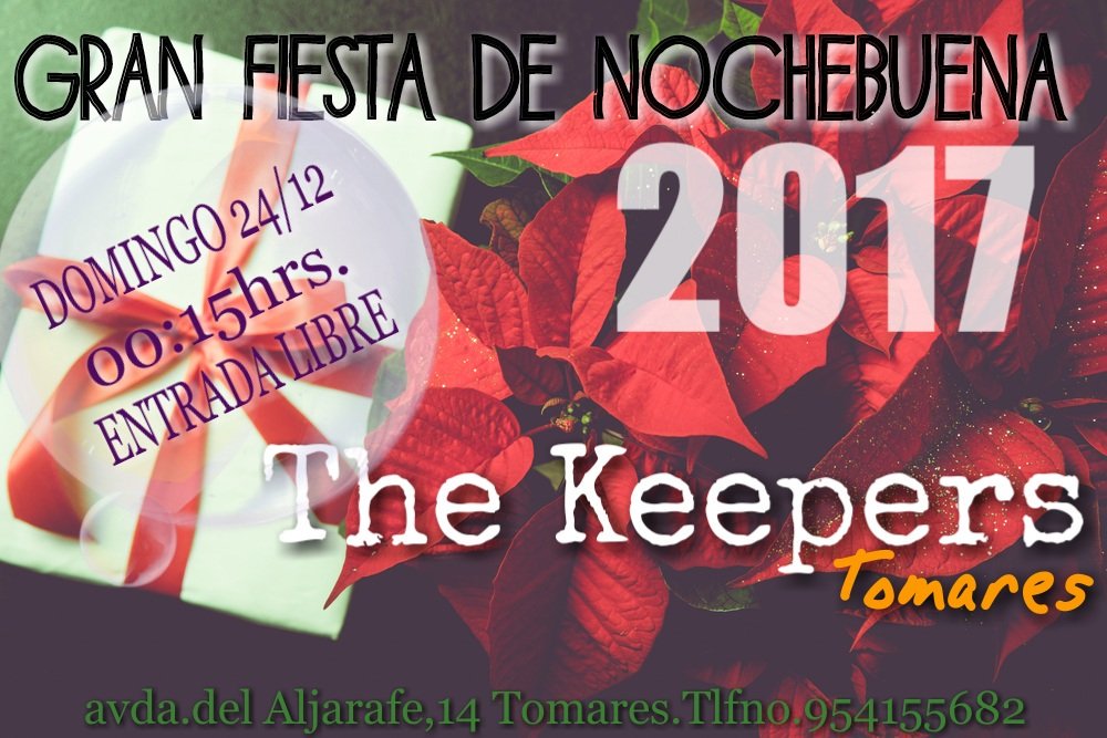 KeepersTomares's tweet photo. Y así de pronto llega la #Nochebuena !os esperamos el domingo después de cenar con tus primos,tíos,abuelos,hijos,yernos,suegros etc. para celebrar que seguimos aquí y que tenemos una familia de lo mejor!!!!
Abrimos desde las 00:15hrs.! 
#EntradaLibre #Tomares #IrishPub #Aljarafe https://t.co/UFWNgjaRNf