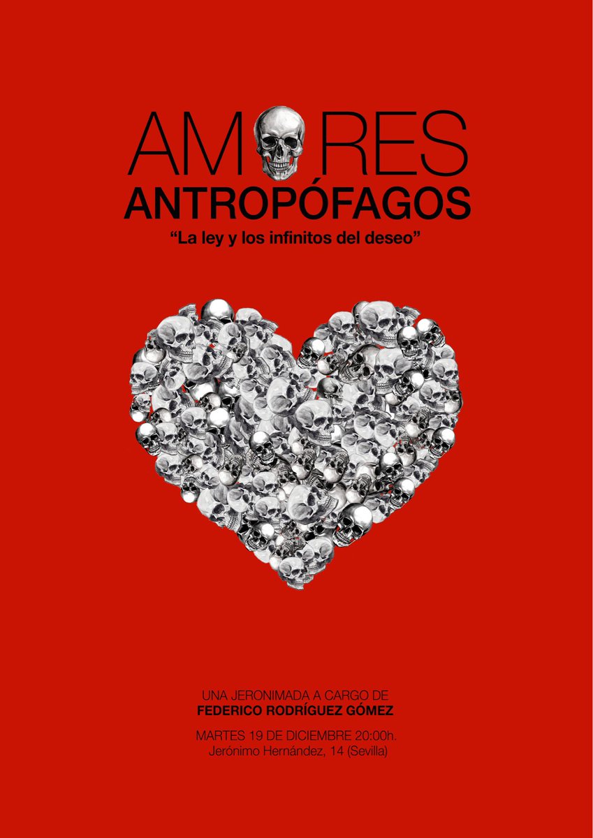 A las 20.00h Federico Rodríguez, Dr. en Filosofía nos hablará en una nueva #Jeronimada de 'Amores antropófagos . La ley y los infinitos del deseo.' #BeerTalks #BooksandBeers #Filosofía #Canibalismo