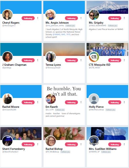 MsAllenNMHS's tweet photo. #12DaysofNorth I received MANY new followers and followed more than 11 - here are just a few! #NMHSclassact https://t.co/Aearx57T21