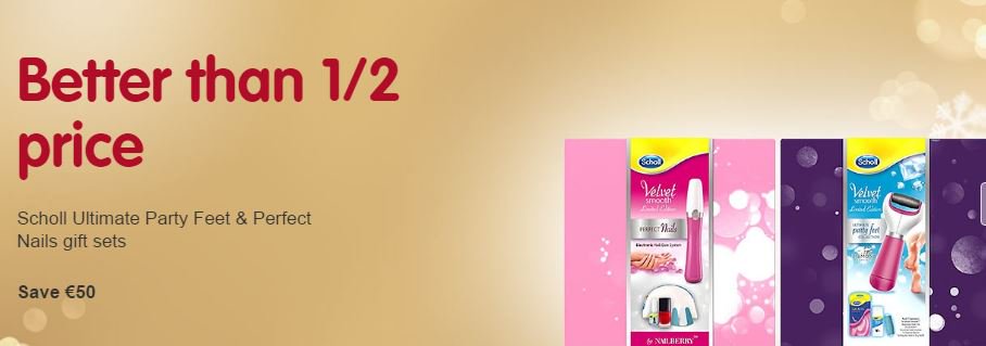 Crescent_SC's tweet photo. Don’t forget to treat your feet and nails over the festive season with Scholl Now €39 Was €89.99 available in BOOTS now! https://t.co/O0fSERjDQE