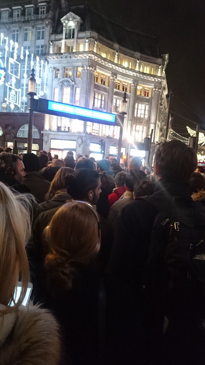 beccelscake's tweet photo. Well it looks like I'm not getting home anytime soon! Just 3 more days of this commute then Xmas! #oxfordcircus https://t.co/MnwUz52xGf