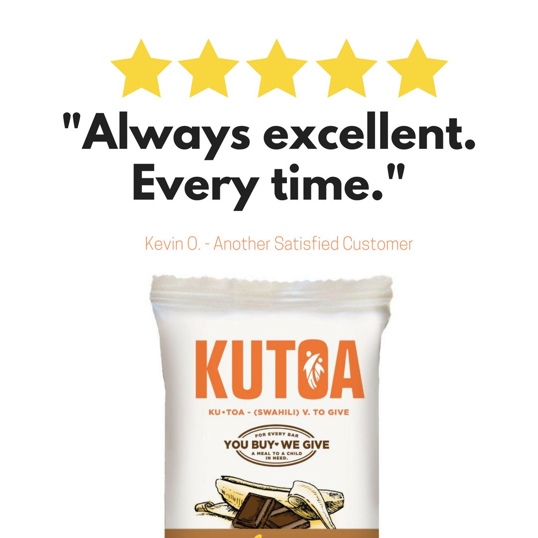 Whatever the occasion, whatever the flavor. 
See what everyone else is saying at KUTOA.com
#vegan #glutenfree #nonGMO #govegan #eatvegan #healthy #lifestyle #snack #vegansnack #giveback #howigive #veganbreakfast #excellent