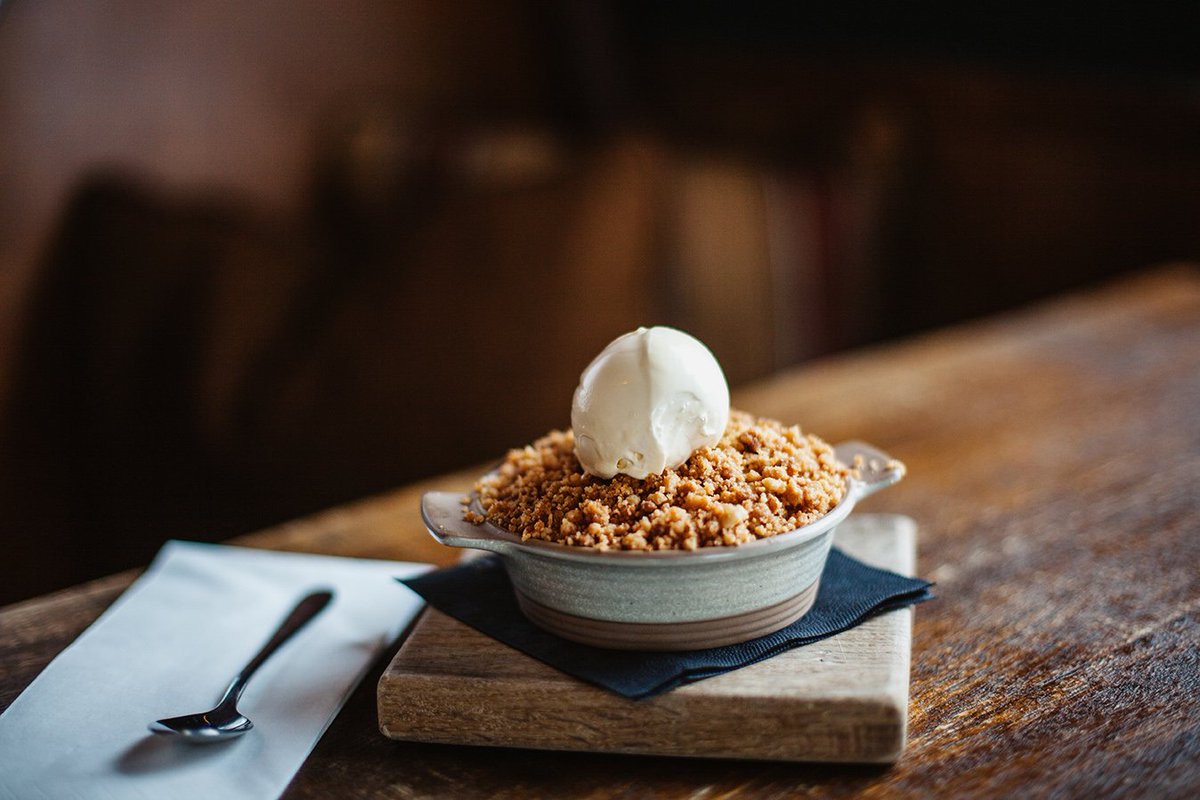 theworkingboat's tweet photo. It's time to treat yourself, why not try our tasty crumble for just £3.95 with any meal every Sunday https://t.co/2Qvs64aeyW