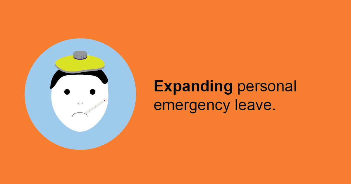 ONTatwork's tweet photo. No Drs. note needed when taking personal emergency leave, starting Jan. 1. Learn more. https://t.co/Rck2pHwUcD #WorkFairOn https://t.co/Scy7bNNkBX