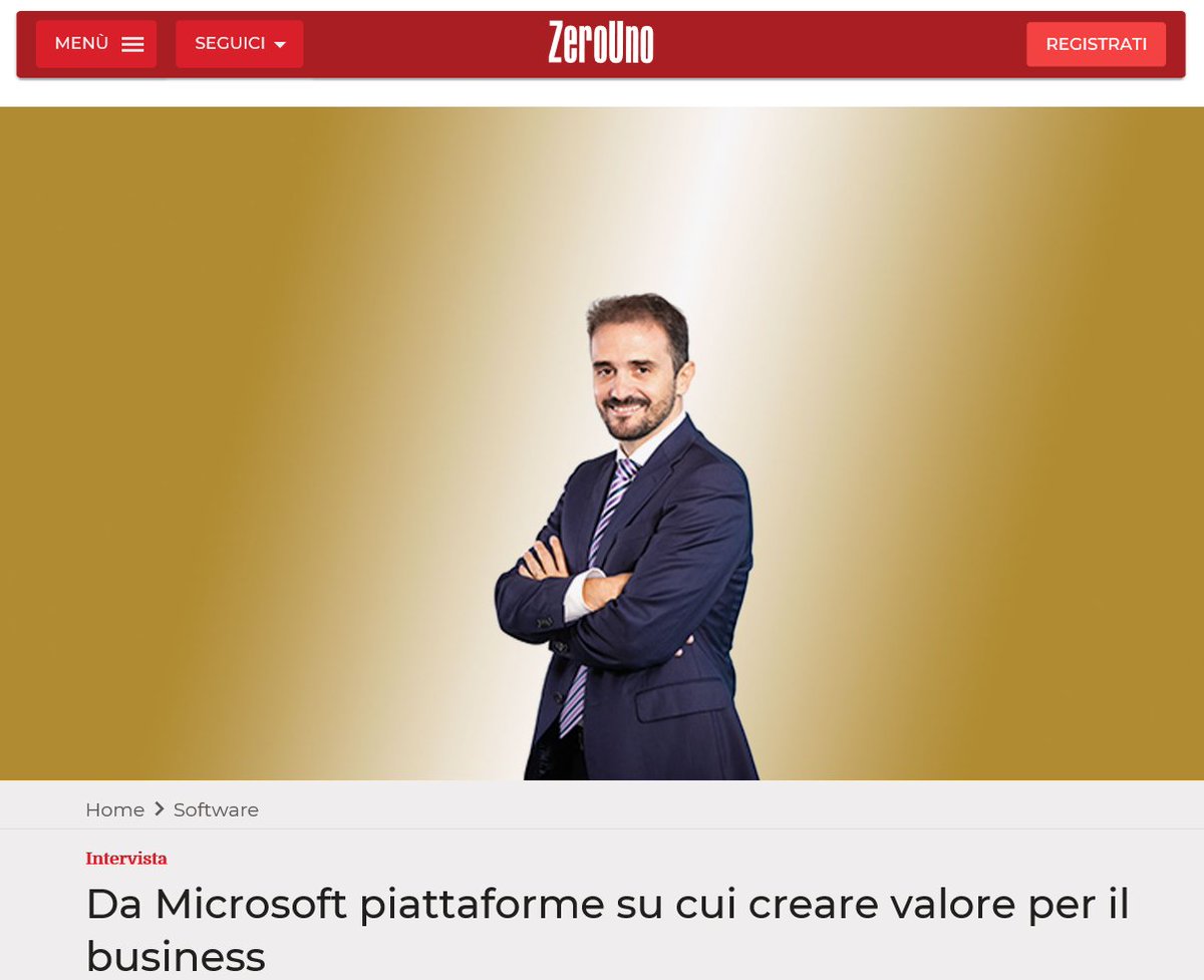 Da #Microsoft piattaforme su cui creare valore per il business <a href="/FabioSantini71/">Fabio Santini</a> <a href="/microsoftitalia/">Microsoft Italia</a> zerounoweb.it/software/da-mi… via <a href="/ZeroUnoWeb/">ZeroUno</a> <a href="/chiararo/">Chiara Ronchetti</a>