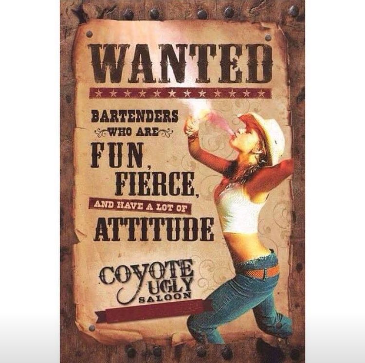 CoyoteDenver's tweet photo. #NowHiring #coyoteugly #denver (no experience necessary) https://t.co/B3a5L720nM