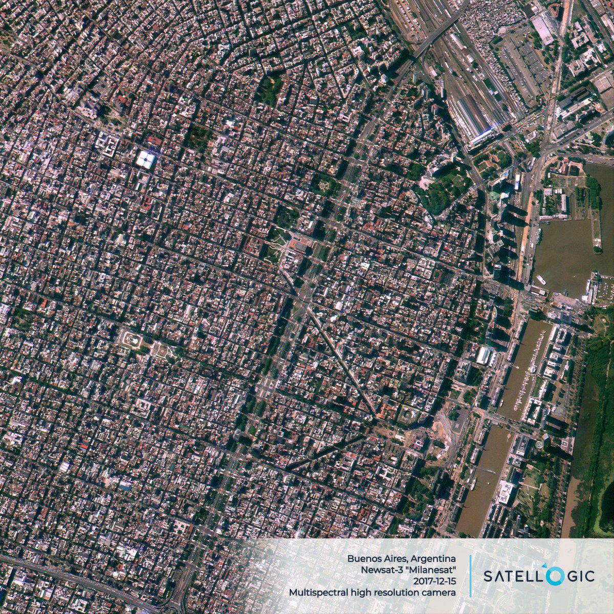 Satellogic's tweet image. Buenos Aires as seen by Milanesat on a beautiful Friday afternoon 👋🇦🇷🛰️