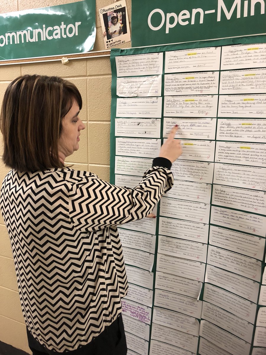 CarolEmbree's tweet photo. Thanks Rountree Elementary Principal @amylpatton for teaching me about Learner Profile work. Expanding minds of all ages in what it means to be caring, open-minded, a risk taker, a thinker, responsible, a communicator and more. #EngagingRelevantPersonal @officialSPS for sure! https://t.co/96hGXiQmpq