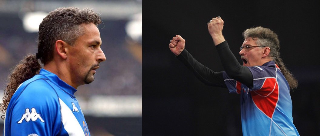 livedarts's tweet photo. The Roberto Baggio of darts is back! 👀 #LoveTheDarts https://t.co/DyrqY2RV6M