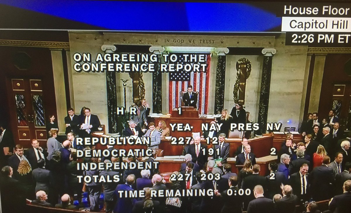 #TaxCutsandJobsAct passes house - Democrats sad middle class America gets tax cut