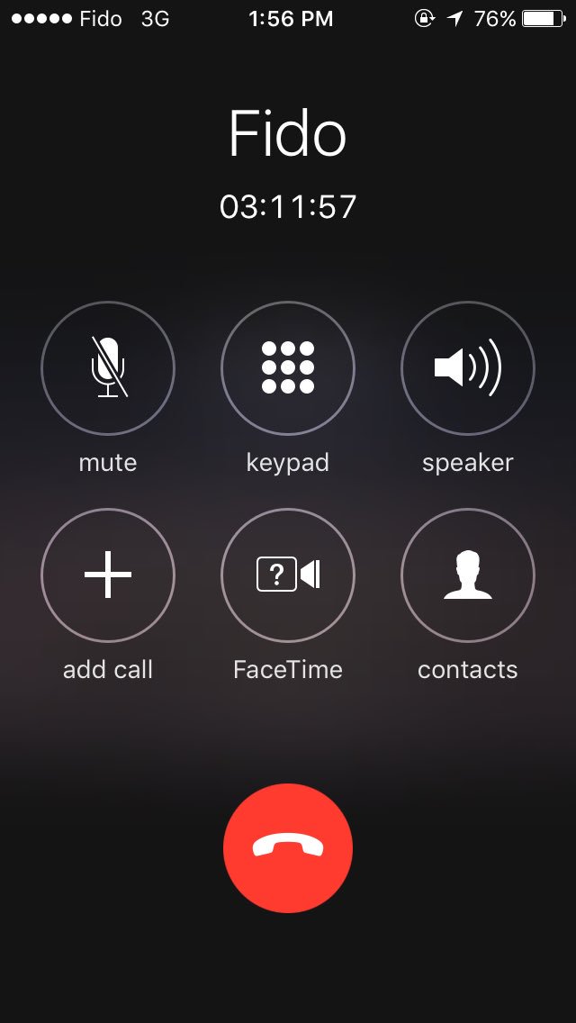 ManoloVelasco82's tweet photo. Over 3 hr wait only to get hung up on. I heard other receptionists in the background before the hang up. What kind of service is that @Fidomobile @FidoSolutions https://t.co/mmZAwxXyaq