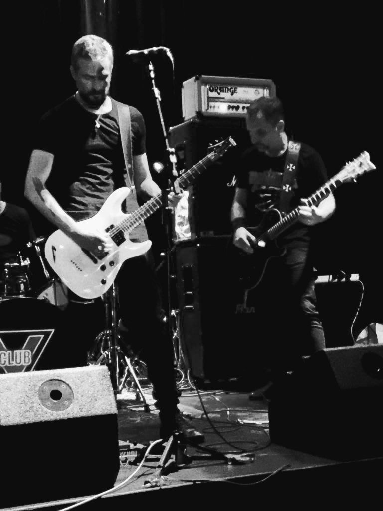 Epochalsong's tweet photo. Last Night at @ClubVBar the @SchecterGuitars Attack!!! #Epochal #EpochalLive #omen6 #blackjackatxsolo6 https://t.co/doPkVNHLbP