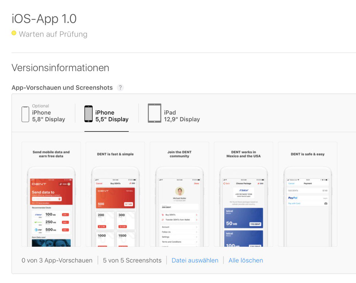 dentcoin's tweet photo. Big Milestone for @dentcoin , DENT iOS App is now uploaded for Apple AppStore Review! Launch markets: USA &amp; Mexico. Review time approx 2-5 days, will we make it before the AppStore Christmas break 23-27. Dec? Lets hope! #eth #ethereum #bitccoin #btc #cryptocurrency #mobile #topup https://t.co/Zzsz8XdjPl