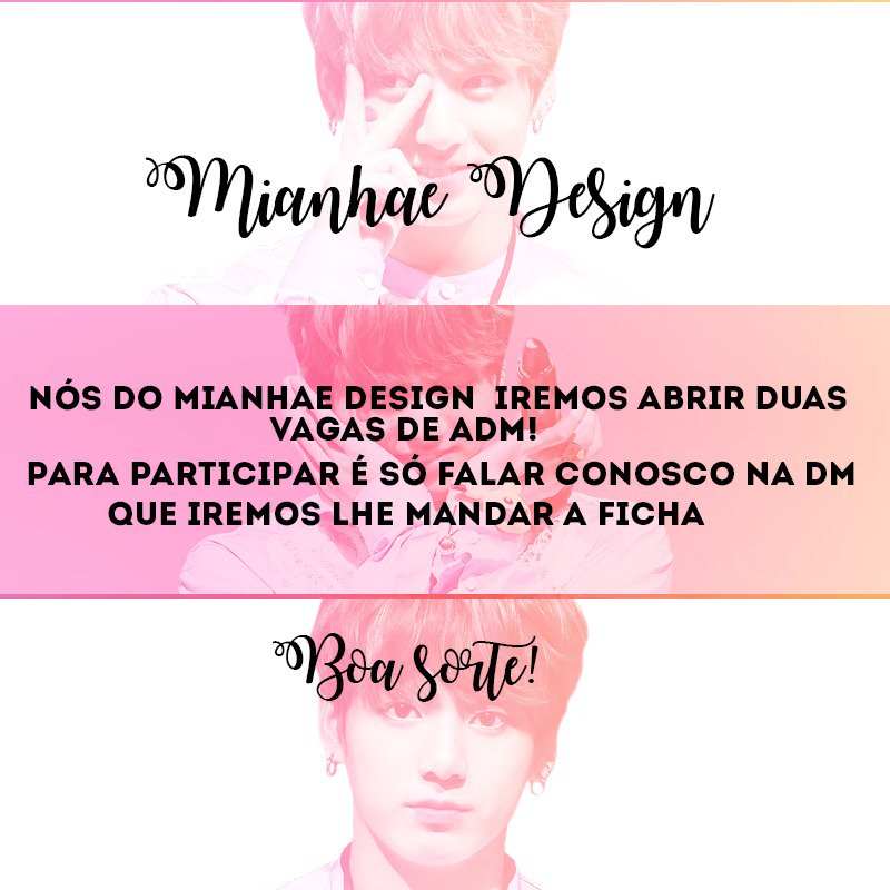 MianhaeDesign's tweet photo. Estamos abrindo vagas de adm!! Só chamar na dm galeraa!
Sem prazo pra revelar o ganhador. Boa sorte! https://t.co/1mqMWJ91NF
