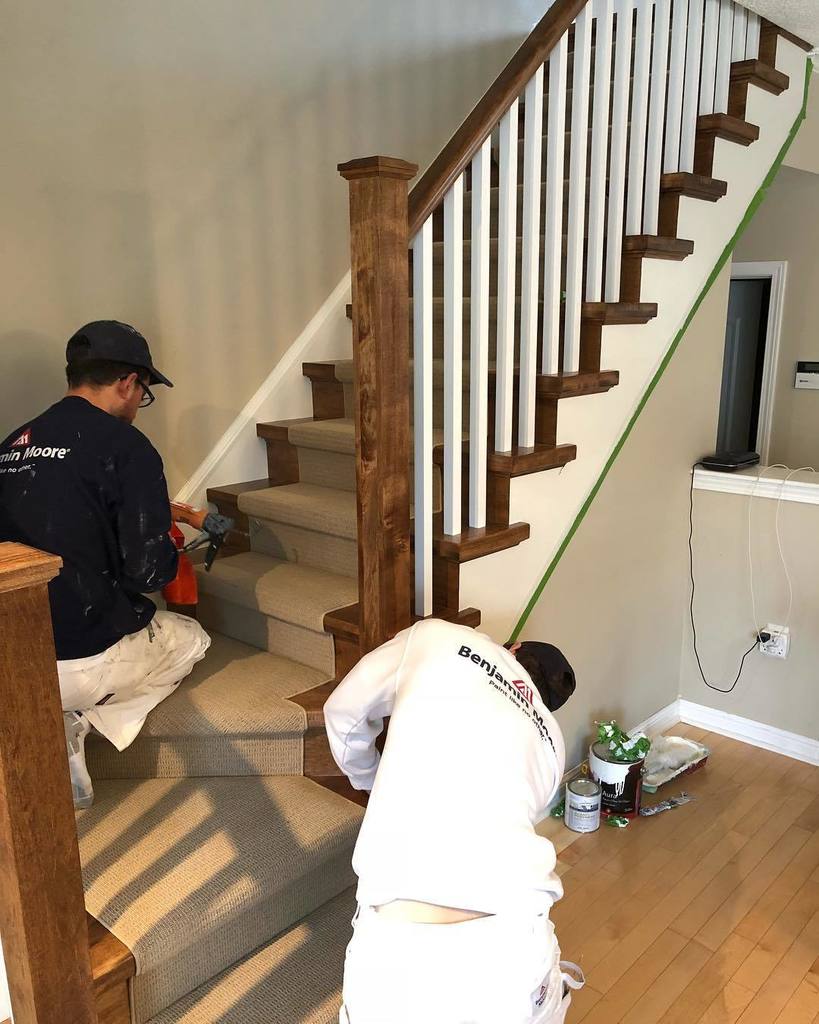TerraPainting's tweet photo. Finishing some stairs! #painter #professional #oakville #gta #toronto #mississauga #painting #staircase #stairs #realestate #staging #onlythiscan #interiordesign #interiordesigner #interiordecorating @christine_flack_design_group @benjaminmoore @thepaint… https://t.co/iQAUelv7Rw https://t.co/i5DVTioS8O
