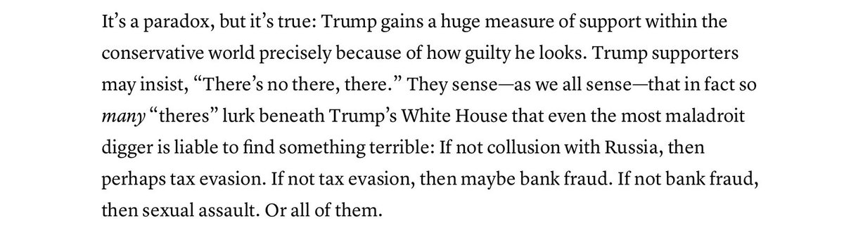 TomWebbMN's tweet image. An interesting take from @davidfrum on the fierceness of the conservative defense of Trump.