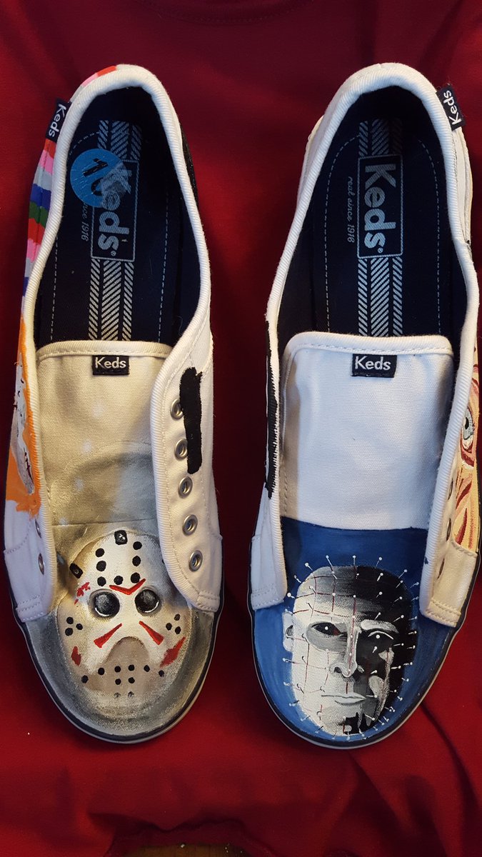 WateredDownVod's tweet photo. #Horror #Hellraiser #JasonVorhees #CustomKicks https://t.co/J4omXOFXRO