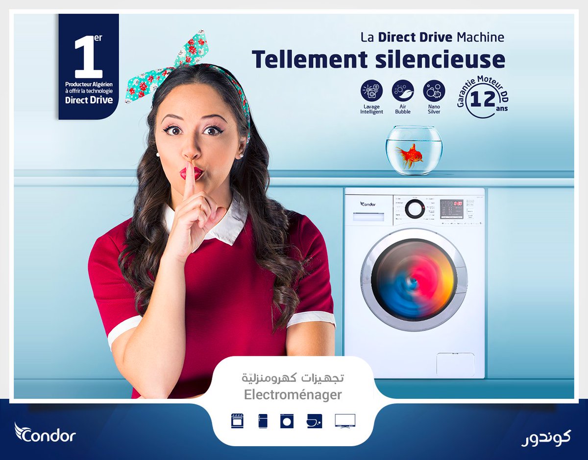 Condor_Electro's tweet photo. 📢Lavage Silencieux, Efficacité &amp; Économie d'Energie, la Technologie "Direct Drive" vous procure des avantages précieux en termes de Performance et de Dépenses à la fois❗
#Condor #Electroménager #Lave_Linge #Direct_Drive
https://t.co/ulLNJgjL22 https://t.co/BINx44zXz3