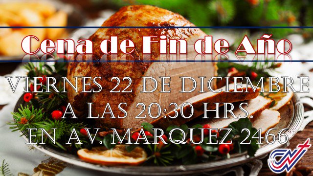 ccnjoselsuarez's tweet photo. El viernes 22 de Diciembre en CCN José León Suárez estaremos celebrando lo realizado durante el año en nuestra Cena de Fin de Año desde las 20:30 hs.
#CCN
#CCNJLS
#CenaDeFinDeAño
#DespidiendoEl2017 https://t.co/LkLBUeGIIN
