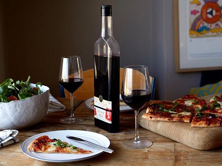 What do you think 🤔 of this flat wine bottle? Have your drink then cut your cheese 🧀 on the bottle? 🍷 #packaging