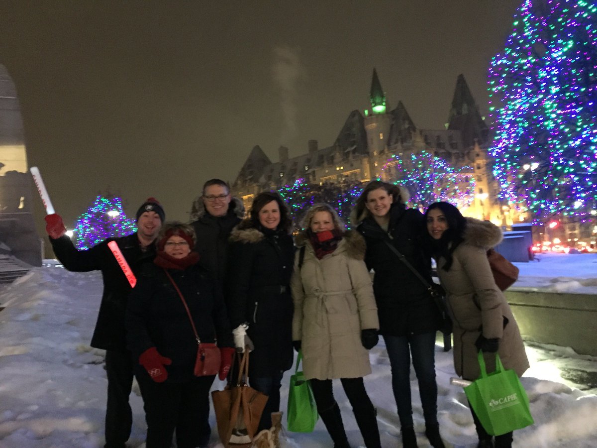 EGruenwoldt's tweet photo. Celebrating the season with #TeamCAPHC. A Christmas-y walk through downtown @ottawacity @CAPHCTweets . We missed you @Lisa_CAPHC ! https://t.co/mhL1ls0mzo