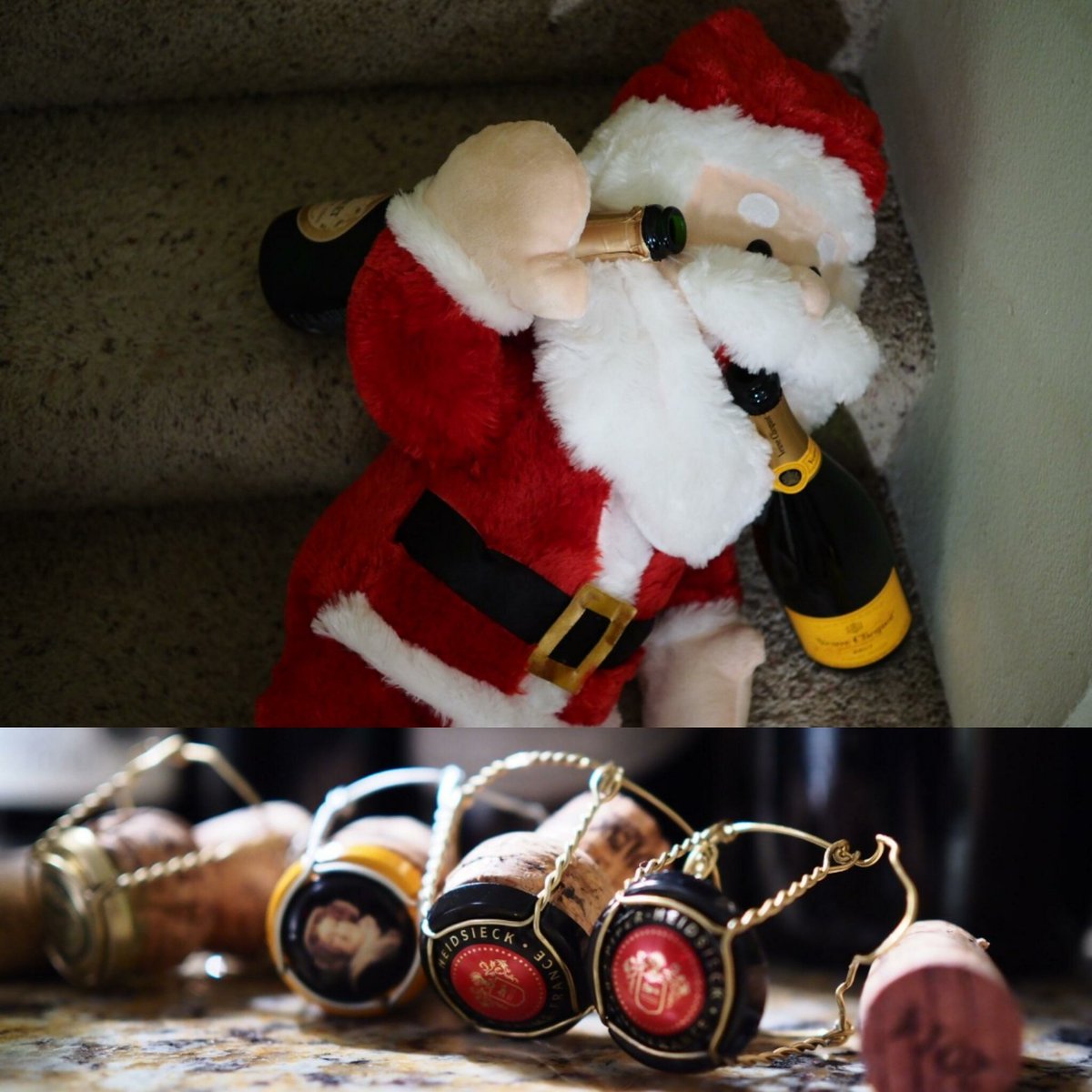 ToshioUeno's tweet photo. Santa had too much bubbly last night!!! #SantaClaus #Champagne #Toomuchfun #winedream https://t.co/9IIf9YOhNv