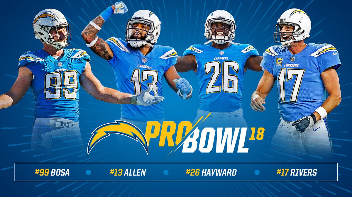 Los Angeles Chargers on X: 'Four #Chargers Named to 2018 Pro Bowl