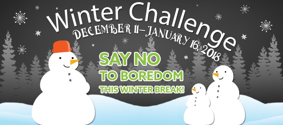 SMCLibraries's tweet photo. Excited about #WinterBreak? We are too! Say NO to boredom during the holiday and take our #WinterLearningChallenge today. Turn in your logs by January 16, 2018 and you’ll have a chance to win amazing prizes! For more information, visit:
https://t.co/P5BKgupUgR https://t.co/nKq2ZXuLx2