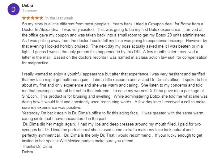 WellMedica's tweet photo. Amazing #TestimonialTuesday we received recently! Thank you for sharing your WellMedica experience, and for your support of Dr. Dima. These type of stories make our hearts grow ❤️😊

#WellMedica #DrDima #DC #Tysons #Fairfax #Reston #VA #Testimonial #PatientFeedback #LipFillers https://t.co/8IjZ6szu1h