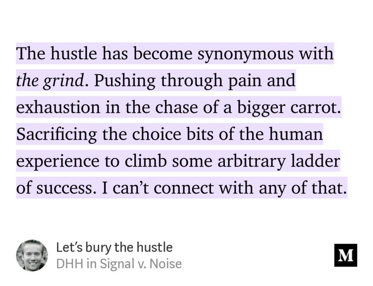 dhh's tweet photo. Let’s bury the hustle. https://t.co/PJbhYGvfb2 https://t.co/nJLYUzzO11
