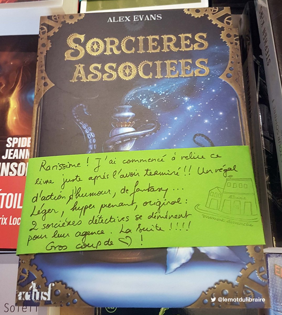 lemotdulibraire's tweet photo. Sorcières associées d’Alex Evans @Editions_ActuSF. #Régal d’action &amp; d’humour #coupdecoeur #fantasy du #libraire @LibrairieVD Lyon 4. https://t.co/3u66owZmHn