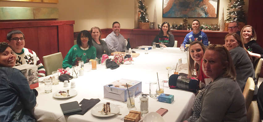 TrytonInsurance's tweet photo. We had a wonderful Christmas lunch and celebration at Fleming's, complete with some pretty creative Christmas sweaters! #merrychristmas #happyholidays #cheer #YUM #insurance #christmassweater https://t.co/NYl0JGBdPU