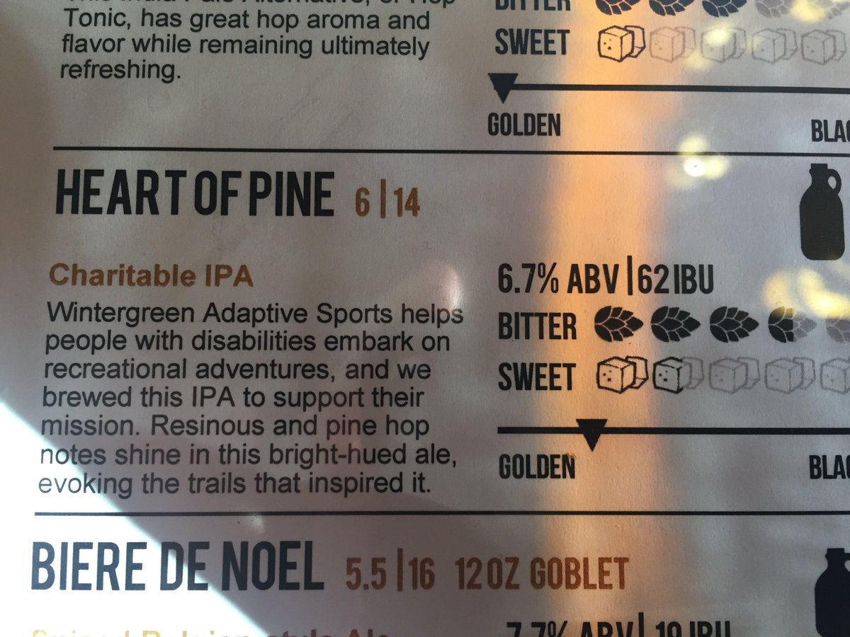 Wintergreen_WAS's tweet photo. Just testing the product, that's all. Mmm ... Get your charitable IPA Heart of Pine at @dbbrewingco while it lasts. A portion of proceeds benefits WAS, thanks to our friends on the mountain. Cheers! https://t.co/BTyzPG5Bum