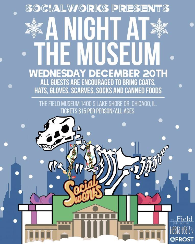 Come by tmw night and witness my first ever NIGHT AT THE MUSEUM! Free TOYS MUSIC GAMES FOOD ERRRRTHING. And we can meet if we never met before. @SocialWorks_Chi