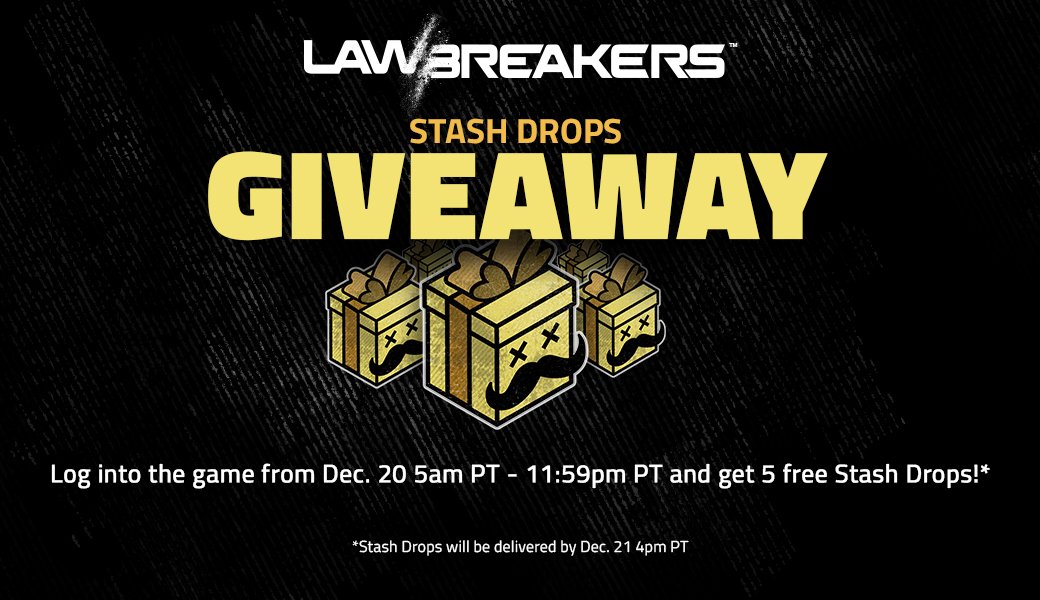 Just 'cuz we're feeling excited about the holidays, log into the game on December 20 from 5am-11:59pm PT and you'll get 5 Stash Drops - on us. Be sure to set your timers!