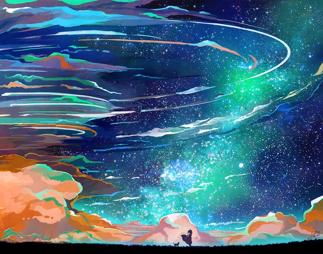 AllAboutWay's tweet photo. Surfing the internet it is inevitable to see #beautiful things, like this illustration by Caren Wong. 

When I saw her I thought it could be the #sunset of any day, but it has something magical and that catches your eyes, which I inevitably related to #Christmas. 

#blockchain https://t.co/A9ubm8AId6