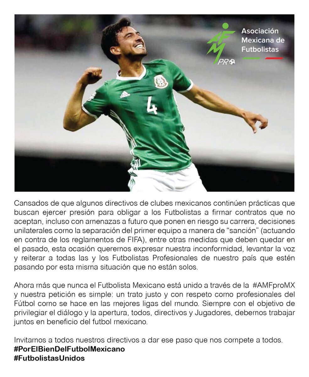 AMFproMX's tweet photo. 📢 Comunicado 

#PorElBienDelFutbolMexicano
#FutbolistasUnidos https://t.co/zKmmmh4jSH