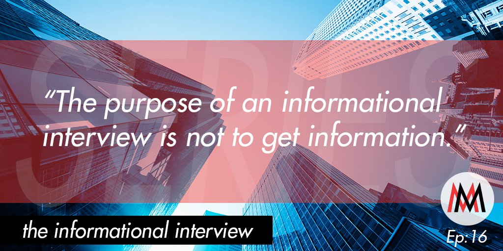 LeeCaraher's tweet image. You may be shocked to hear this, but #informationalinterviews are all about #networking. #HowToLandAJob series on @MMindedPodcast bit.ly/2z40v4Q