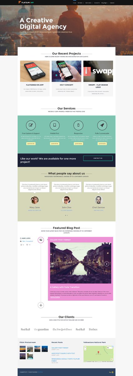 themeitwp's tweet image. New WordPress Theme (Flatsum) has been reviewed on Theme It - themeit.com/flatsum/ #Portfolio #Visual_Composer #WordPress_Themes